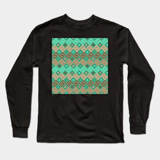 Copy of Green Greck seamless pattern Long Sleeve T-Shirt